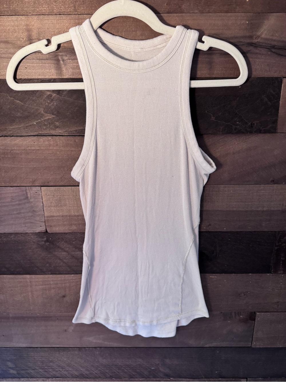 Lululemon Women’s Cream Ribbed Tank Top - Sleeveless Racerback